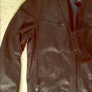 Men's xl Gucci black leather jacket micro g